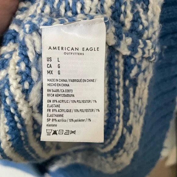 American Eagle Outfitters Blue and White Striped Sweater - Picture 3 of 3
